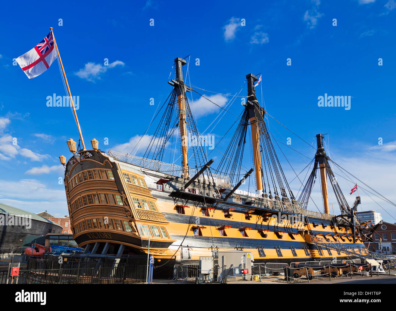 HMS Victory in Portsmouth Historic Dockyard Portsmouth Inghilterra Hampshire REGNO UNITO GB EU Europe Foto Stock