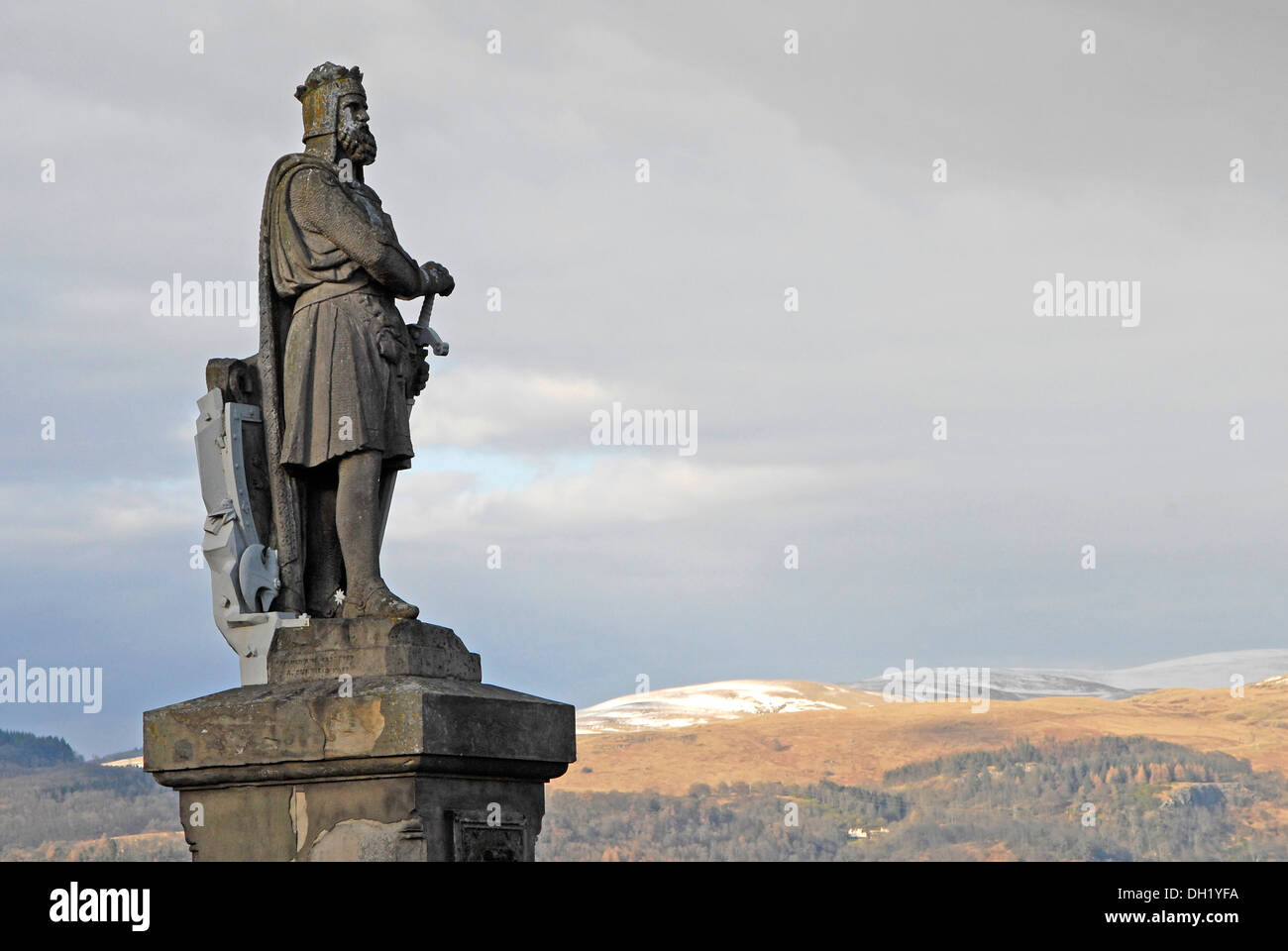 Robert the Bruce statua, il Castello di Stirling, Scozia Foto Stock