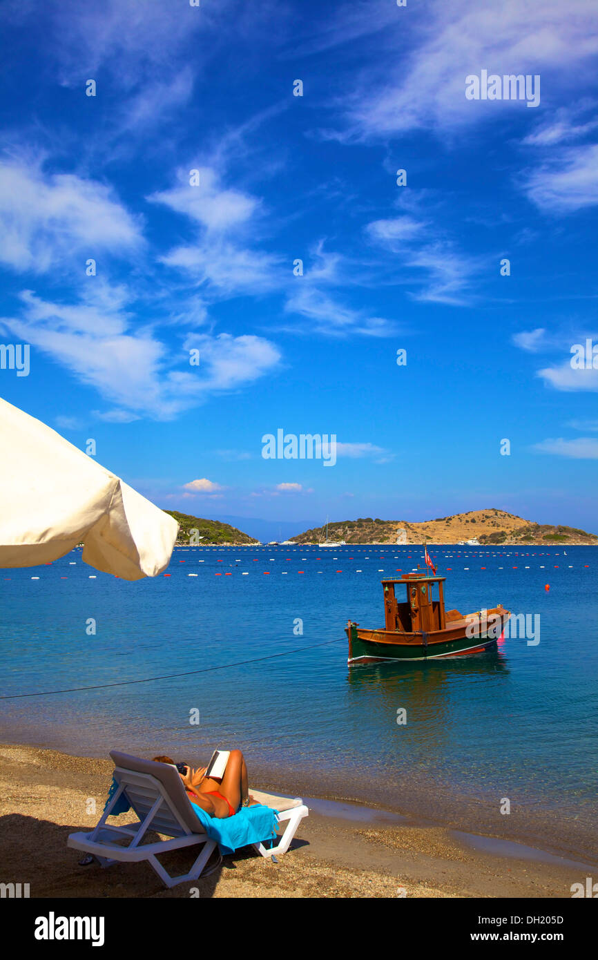 Villaggio turistico di alta classe Città di Golturkbuku, penisola di Bodrum, Turchia, Asia. Foto Stock