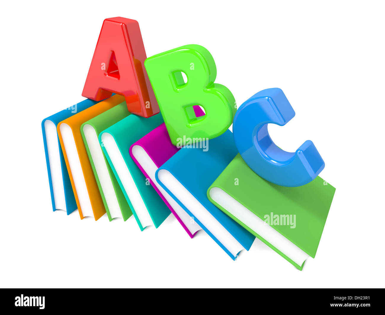 ABC Lettere con gruppo di libri. Foto Stock