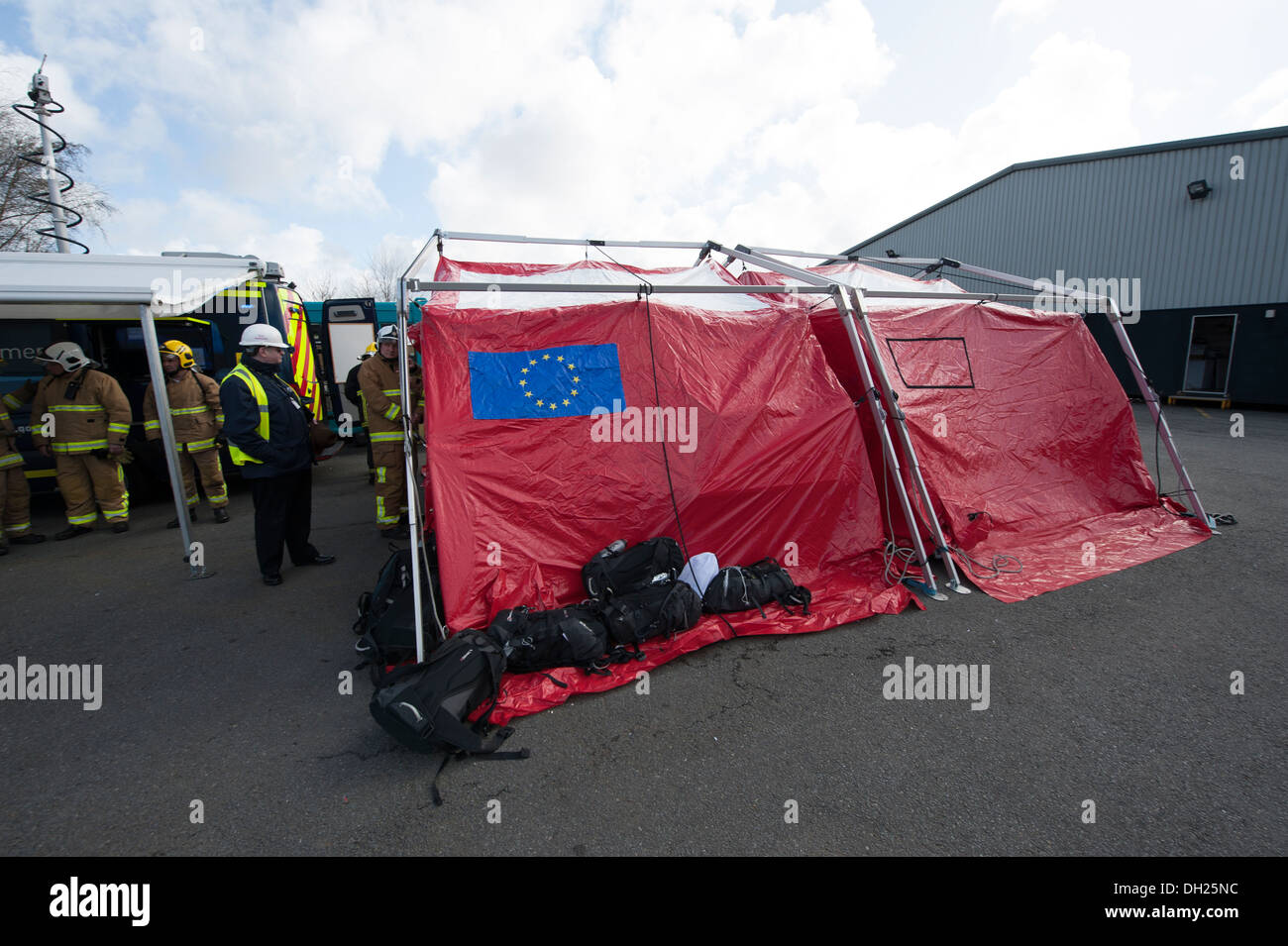 Incendio grave incidente tenda argento RVP comando Foto Stock