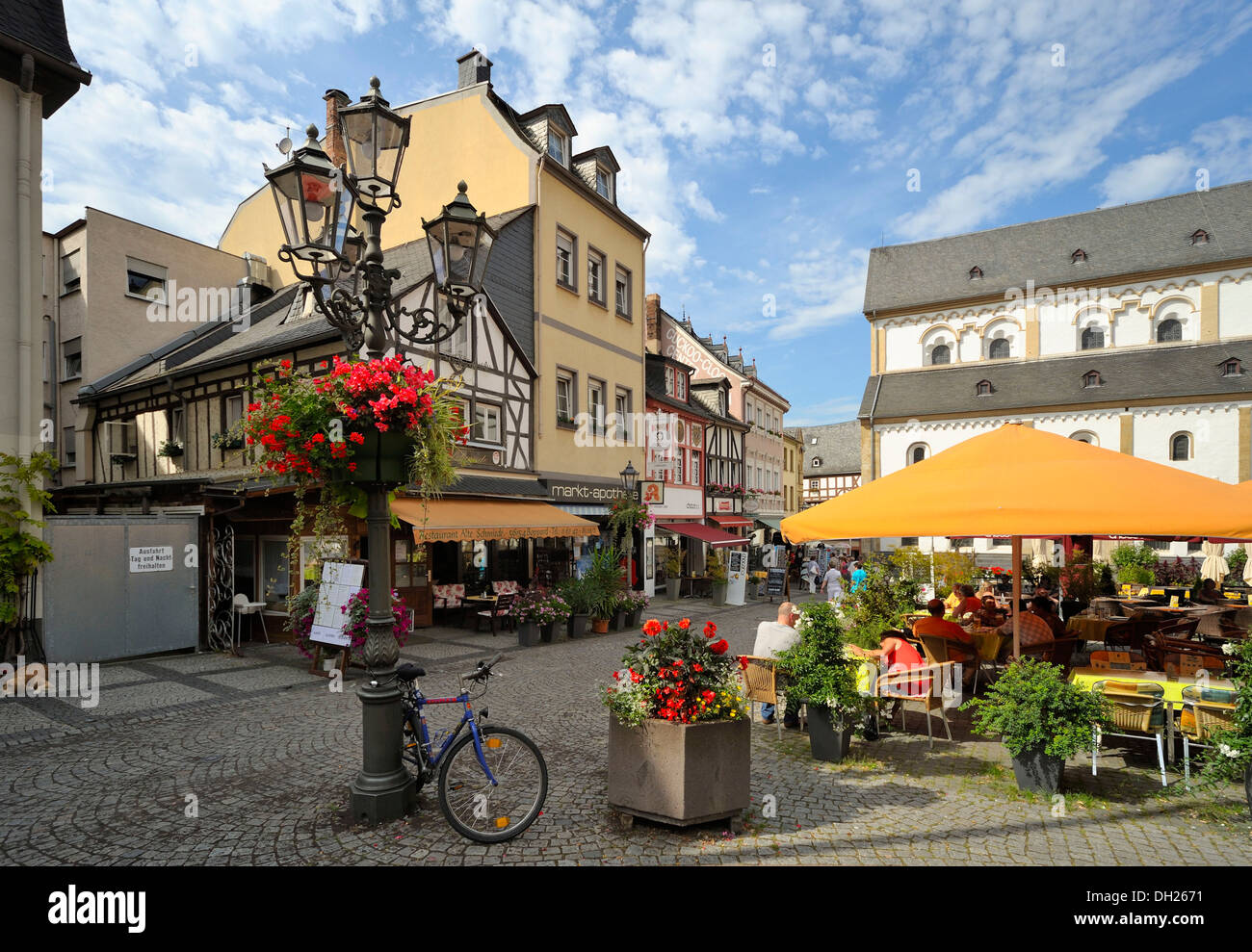 Marketplace, Boppard, Rhein-Hunsrueck-Kreis district, Renania-Palatinato Foto Stock