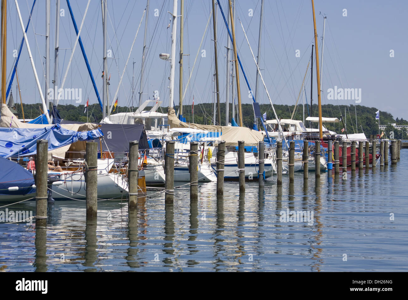 Barche di approdo, il lago di Costanza Foto Stock