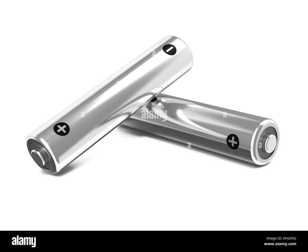Due batterie ricaricabili AA NiMH. Foto Stock