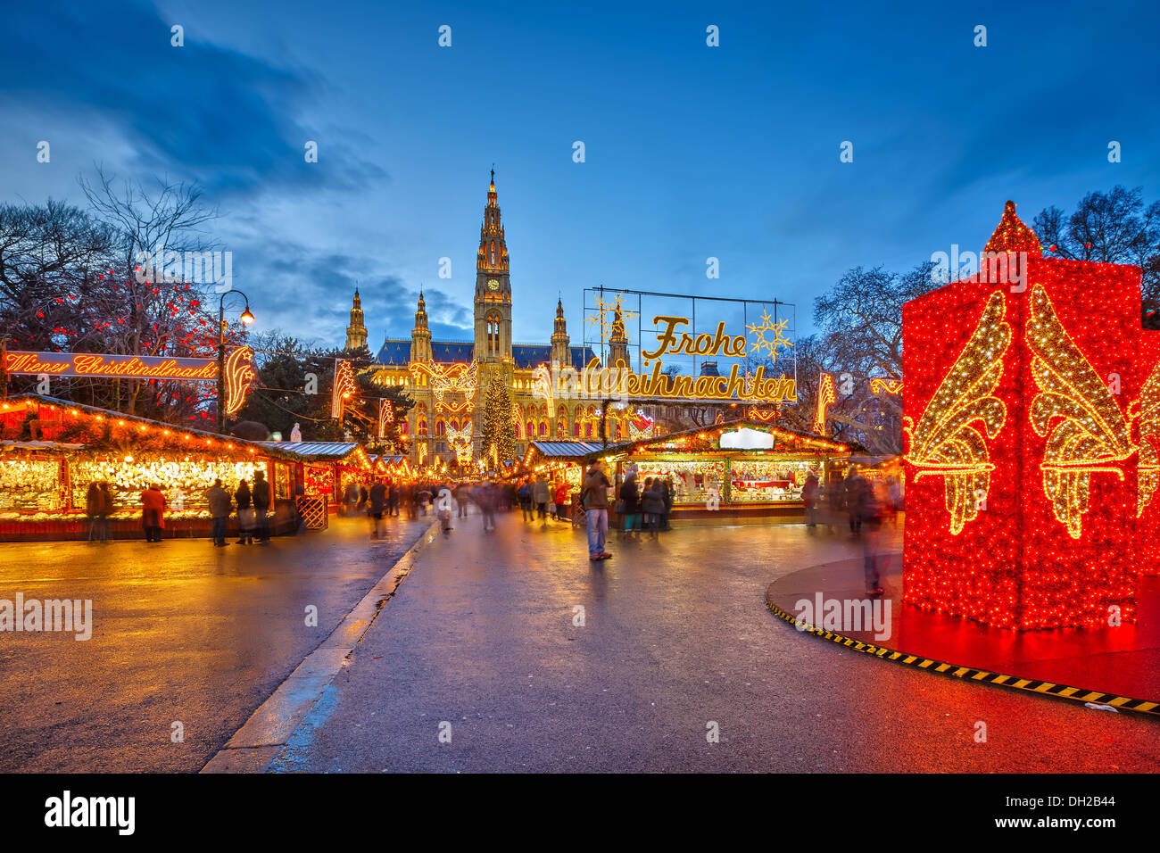 Mercatino di Natale a Vienna Foto Stock