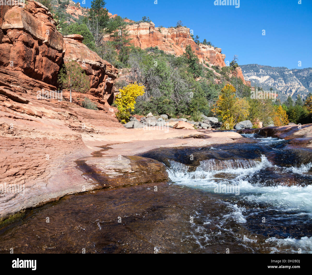 Slide Rock State Park in Oak Creek Canyon in autunno Foto Stock