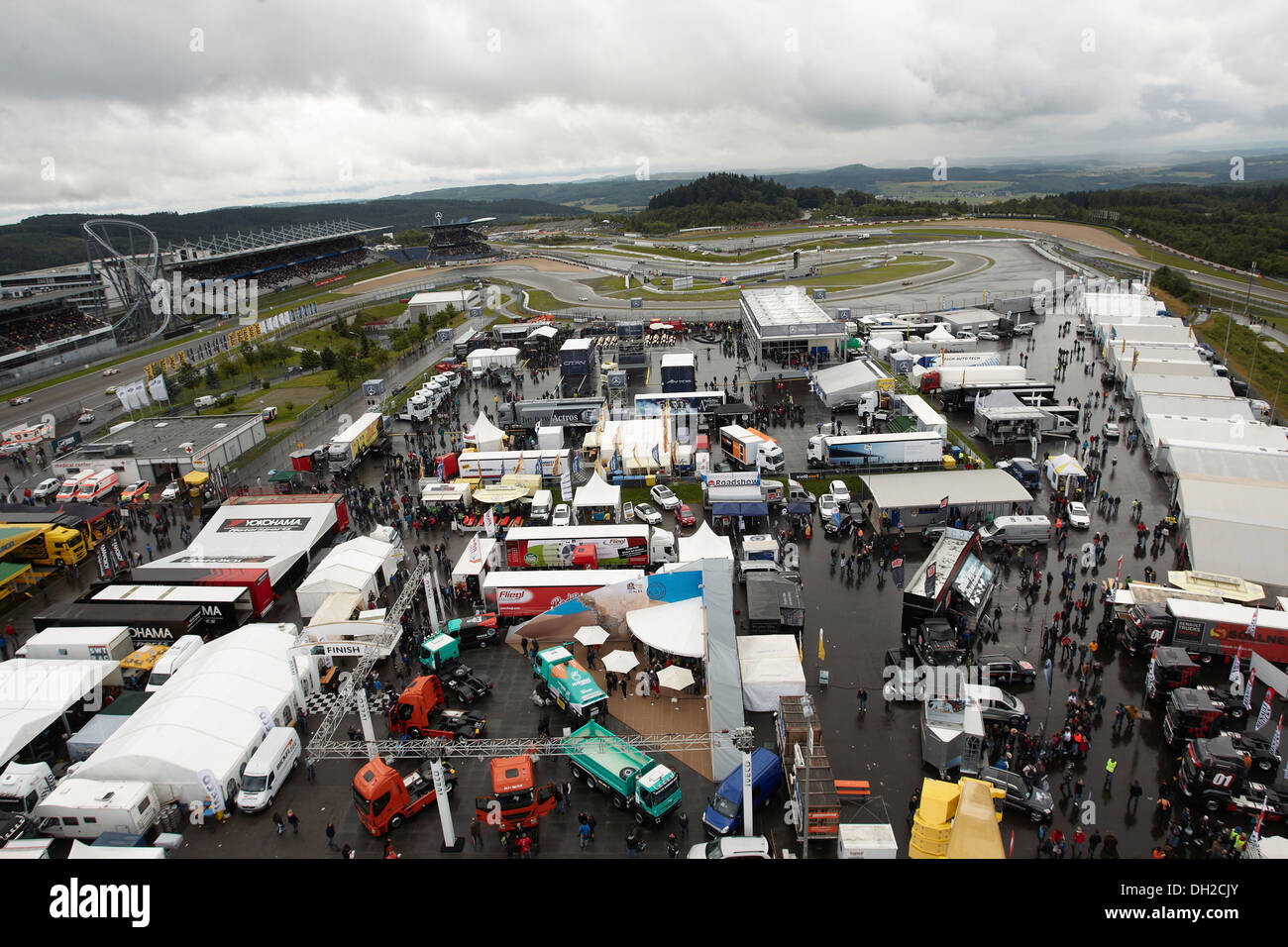 Carrello mostra presso il parco industriale, Carrello Grand Prix 2012 Nuerburgring, Renania-Palatinato Foto Stock