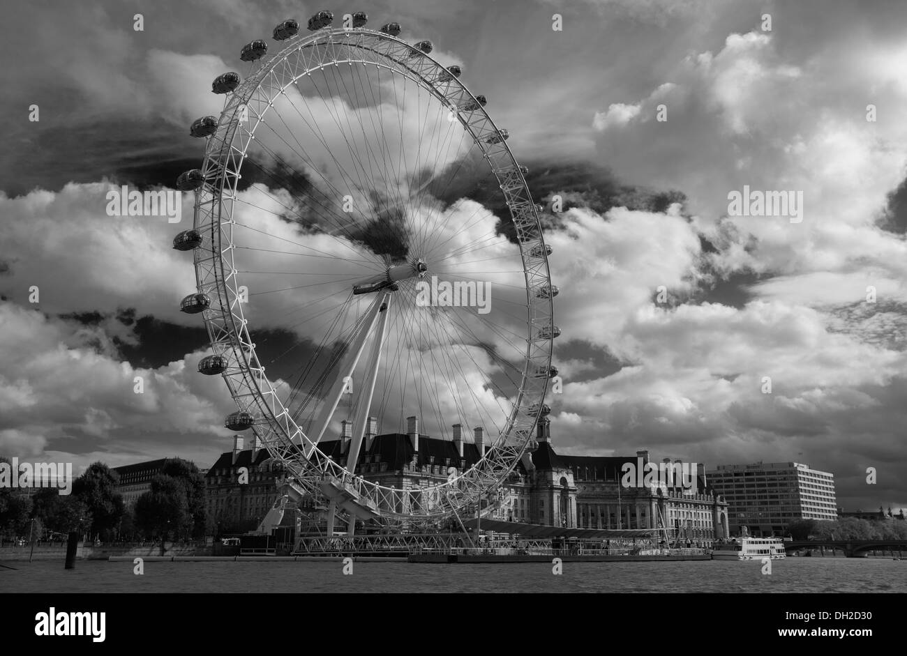 London Eye ruota panoramica Ferris, 135 metri, London, England, Regno Unito, Europa Foto Stock