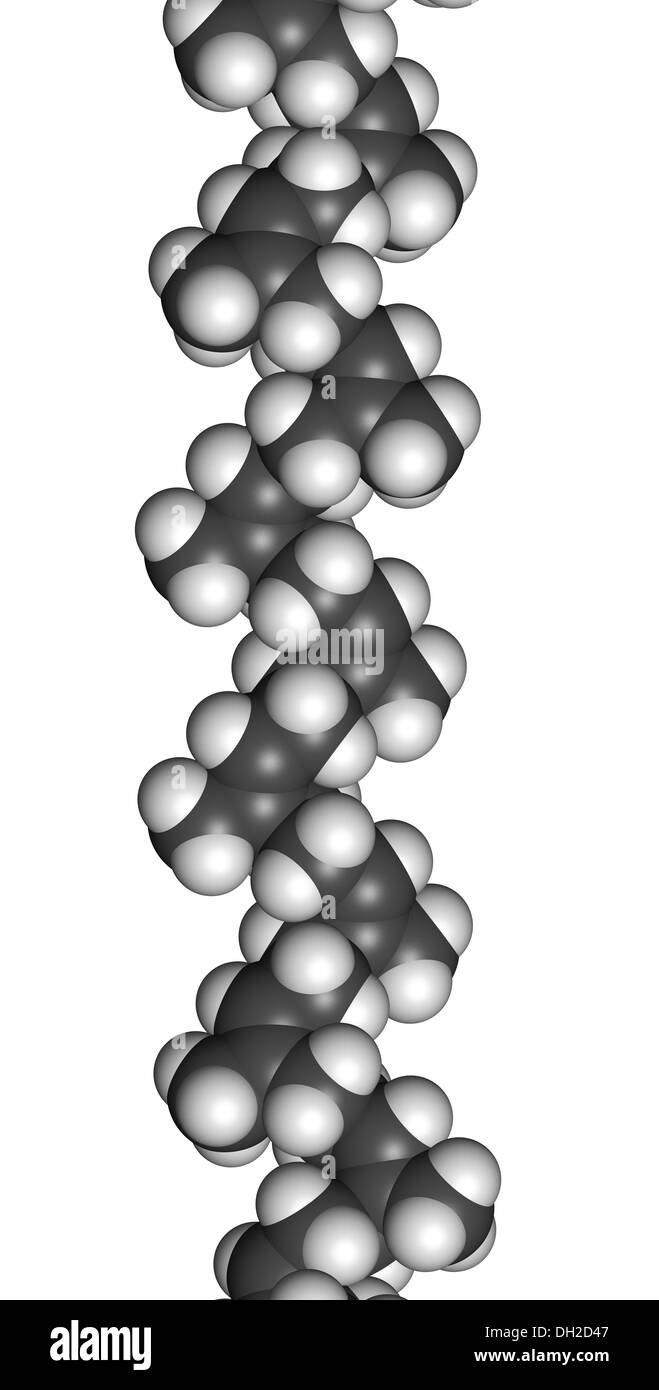 Gomma naturale di cis-1,4-poliisoprene), struttura chimica - frammento lineare (dettaglio). Utilizzato per la fabbricazione di chirurghi' guanti, etc Foto Stock