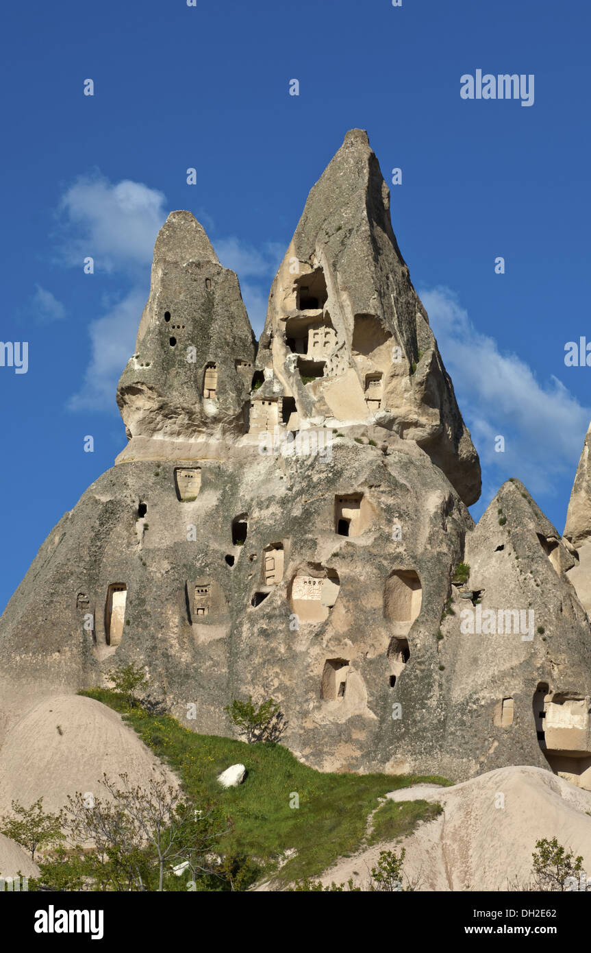 Rocce con camere di stoccaggio, Cappadocia Foto Stock