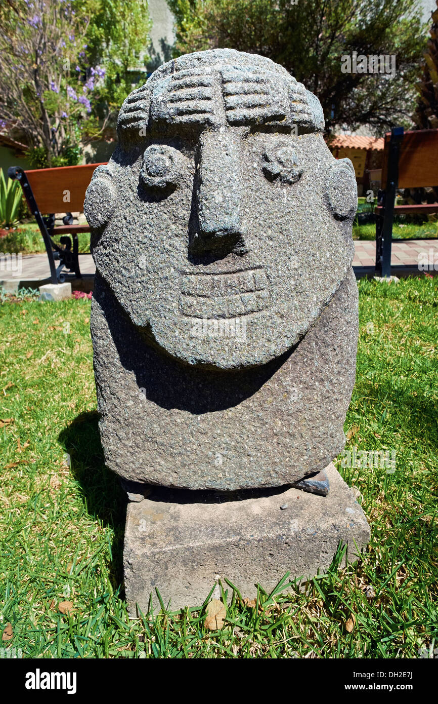 Artefatti al Museo Archeologico di Ancash,Huaraz, Perù. Foto Stock