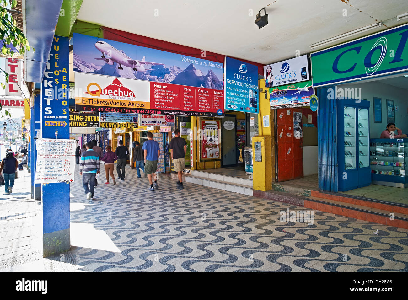 Trekking, Tour operator sulle strade di Huaraz in Perù, Sud America. Foto Stock