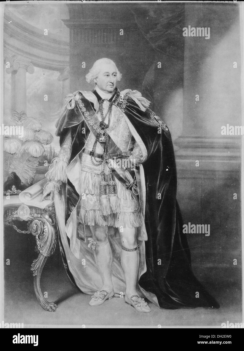 Un ritratto a figura intera del marchese Cornwallis, un ufficiale militare britannico, risalente al 1799 circa, che riflette il suo ruolo nella rivoluzione americana e nella storia militare britannica. Foto Stock