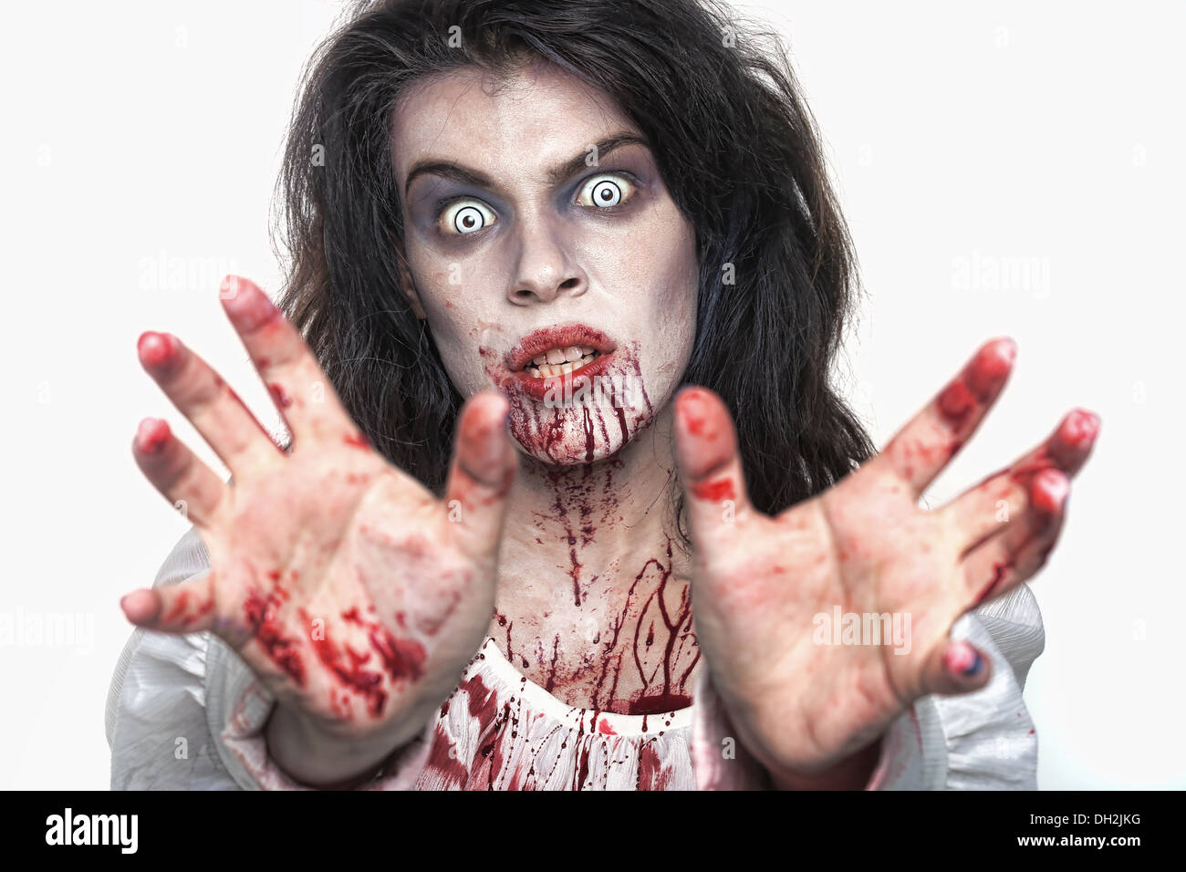 Spurgo donna psicotici in un horror immagine a tema Foto Stock