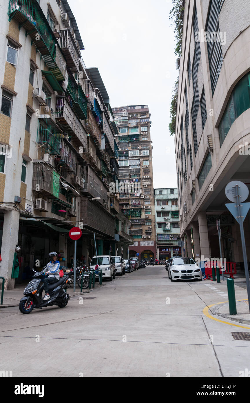 Blocco di appartamenti a Macao (Cina). Foto Stock
