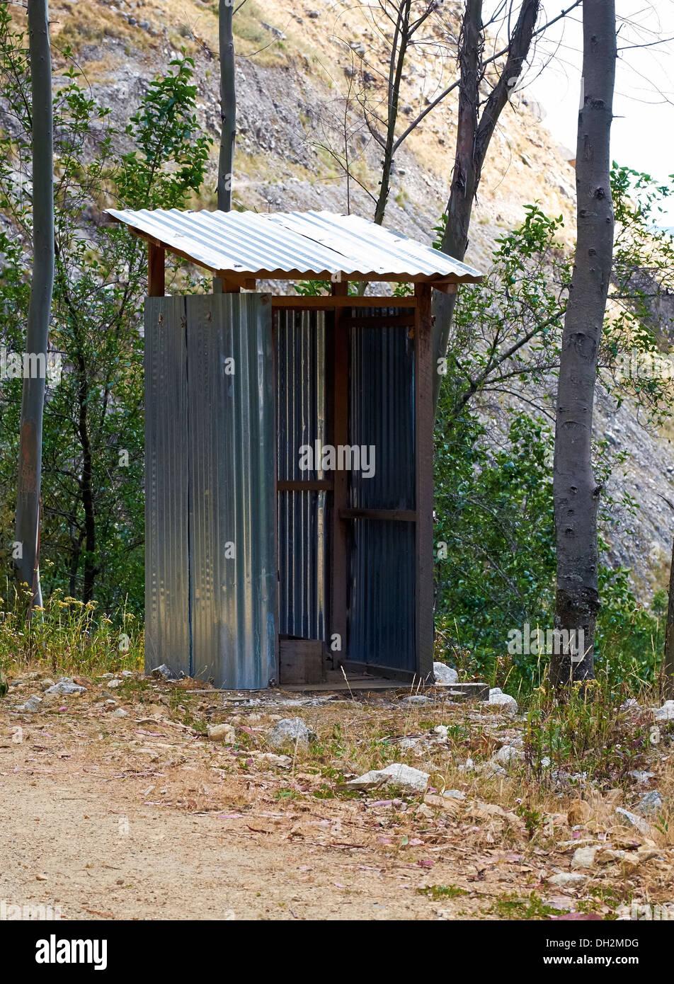 Remote toilette esterna Parco Nazionale del Huascaran nelle Ande, Sud America. Foto Stock