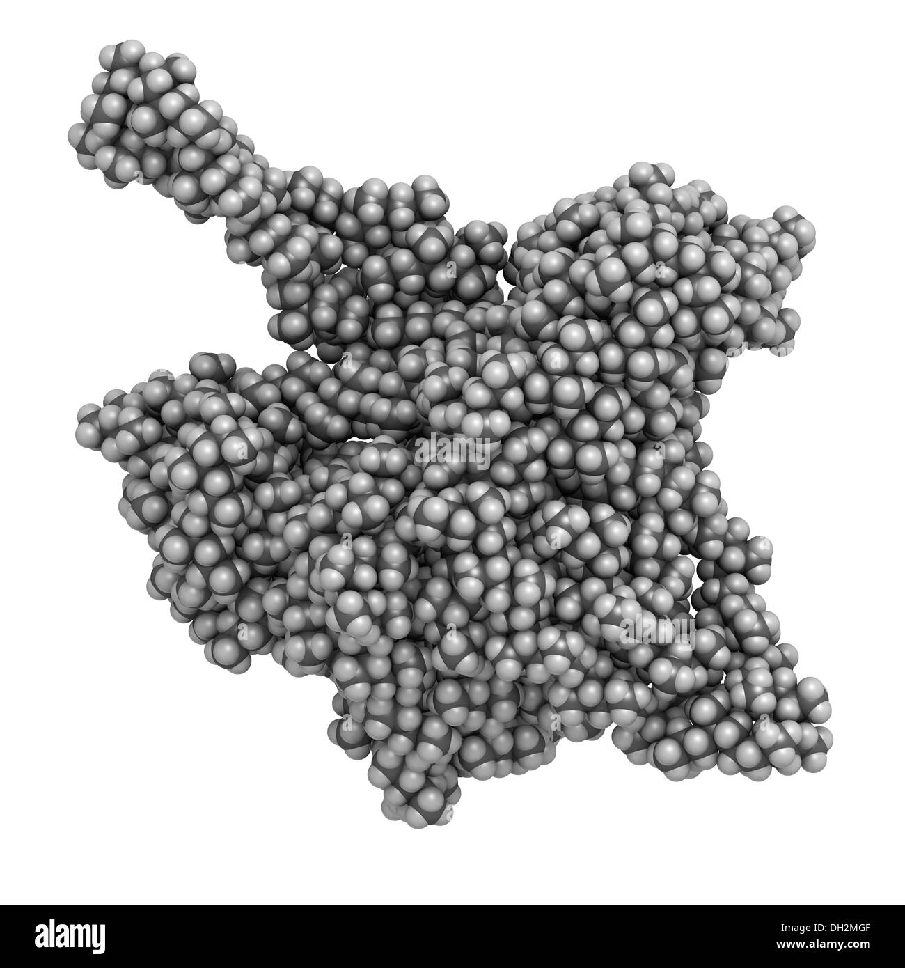 Polipropilene (polipropilene, PP) plastica, struttura chimica. Gli atomi sono rappresentati come sfere convenzionale con codifica a colori Foto Stock