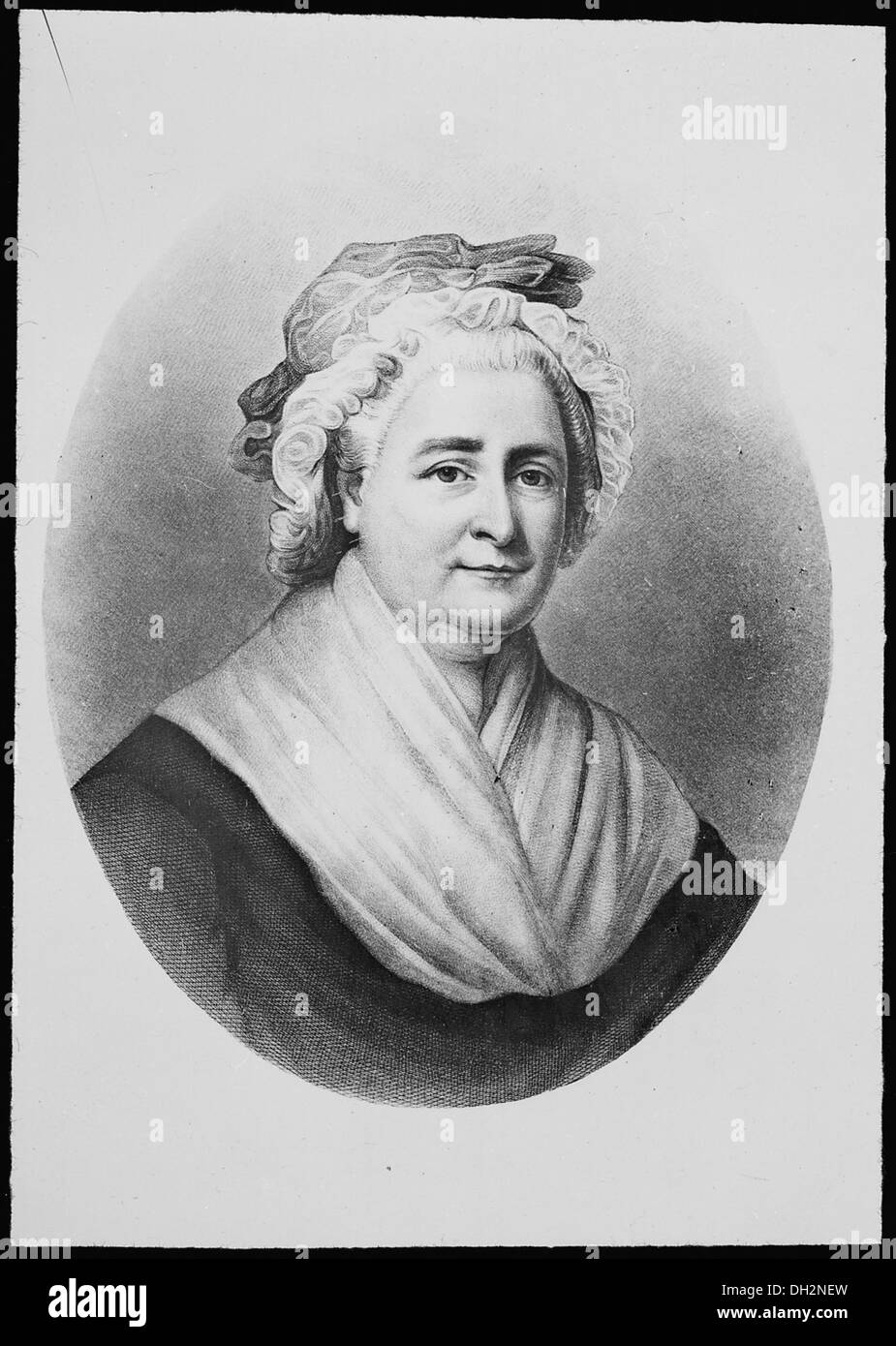 Un busto di Martha Washington, la moglie di George Washington, il primo presidente degli Stati Uniti. Martha Washington giocò un ruolo significativo come First Lady e nella prima vita sociale della nazione. Foto Stock