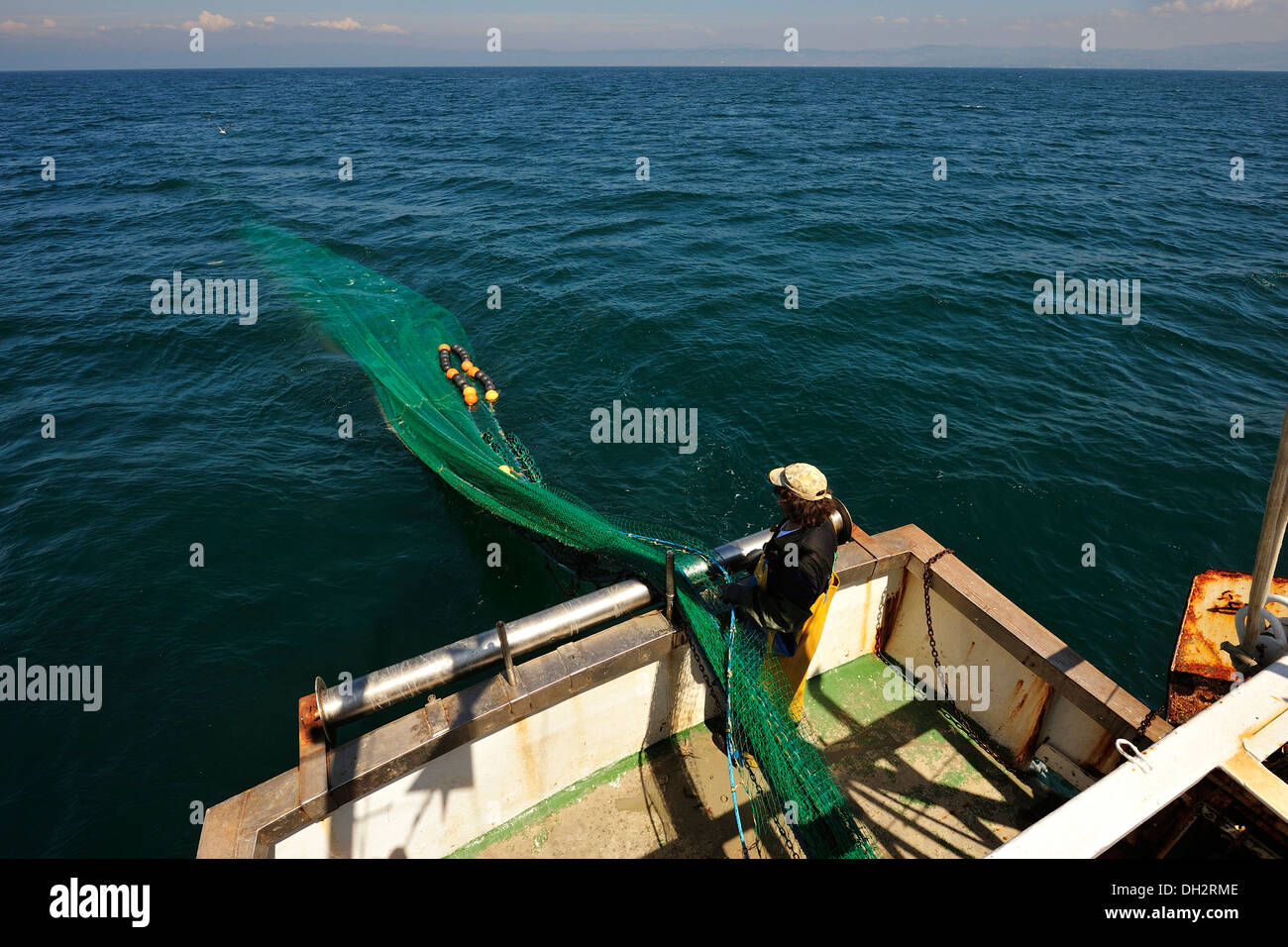 La pesca a strascico barche da pesca Mare Adriatico, pirano, Slovenia Foto Stock