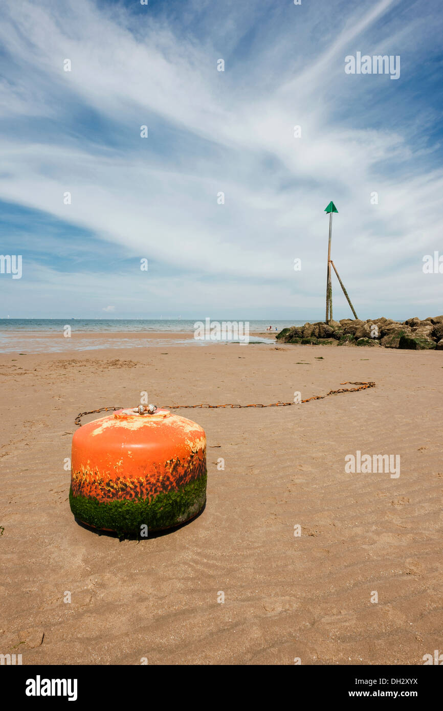 Spiaggia di vecchio Colwyn-Colwyn Bay, il Galles del Nord. Foto Stock