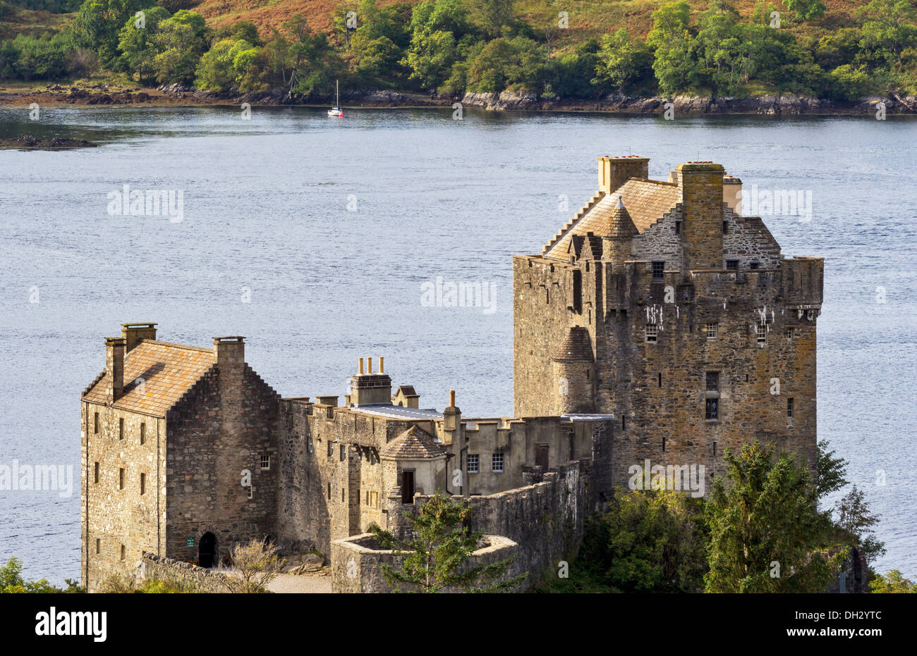 EILEAN DONAN che mostra il dettaglio del castello in autunno costa ovest Highlands della Scozia Foto Stock
