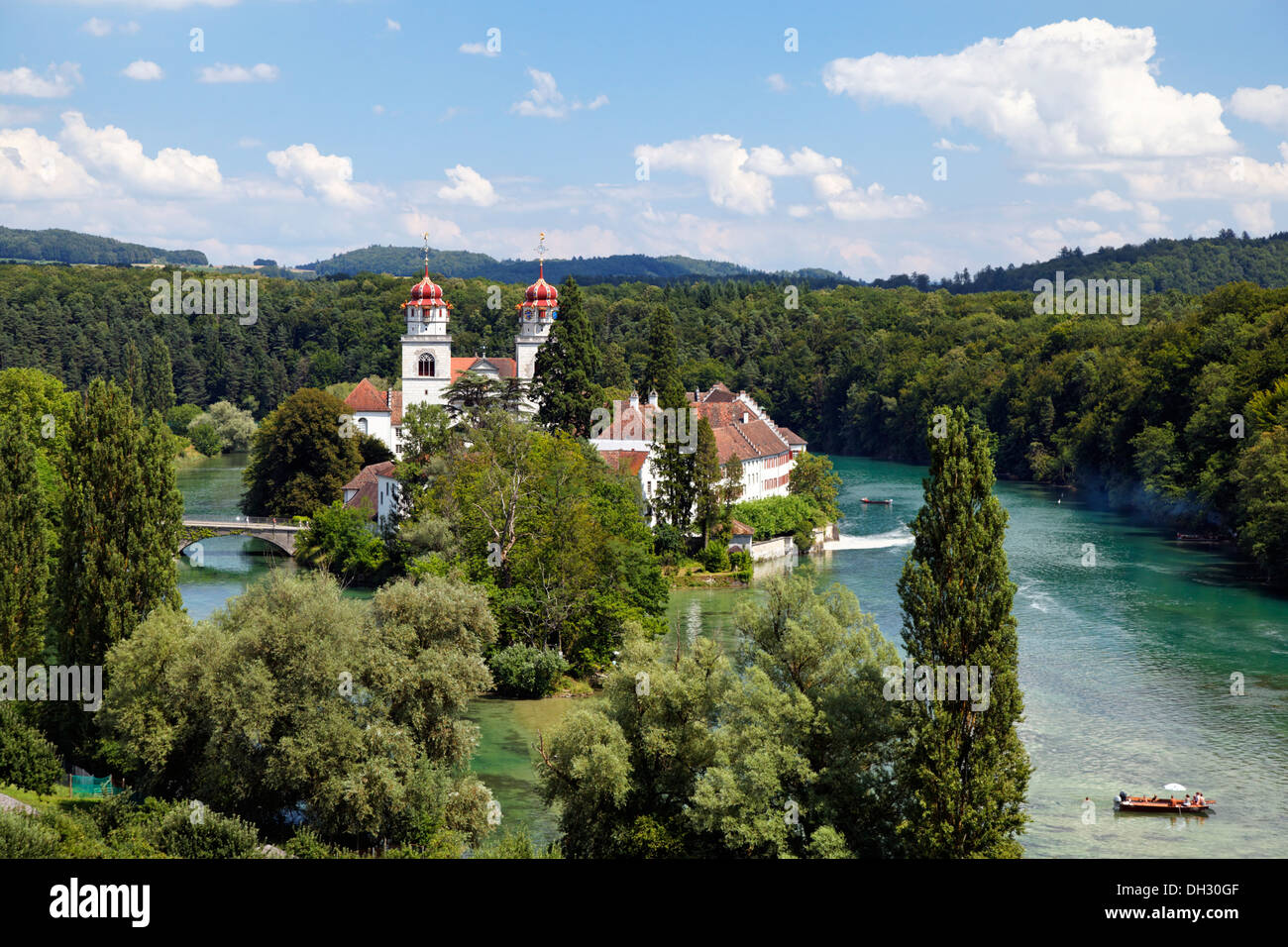 La Svizzera, Rheinau, un ex monastero benedettino, Reno, fiume, Schweiz, Rheinau, ehemaliges Benediktiner Kloster, Rhein, Foto Stock