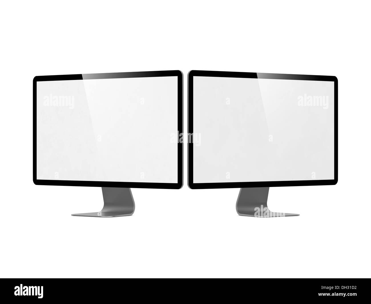 Il display del computer isolato su bianco. Foto Stock