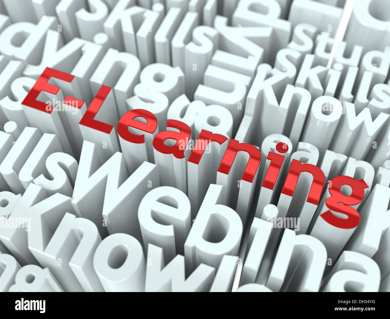 L'E-learning slogan. Progettazione Concettuale. Foto Stock