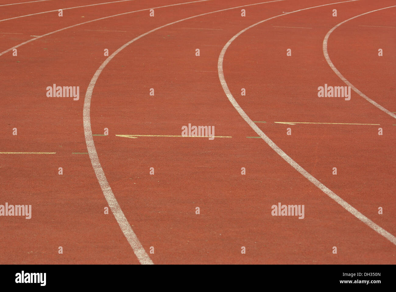 Frammento di traccia su athletic stadium Foto Stock