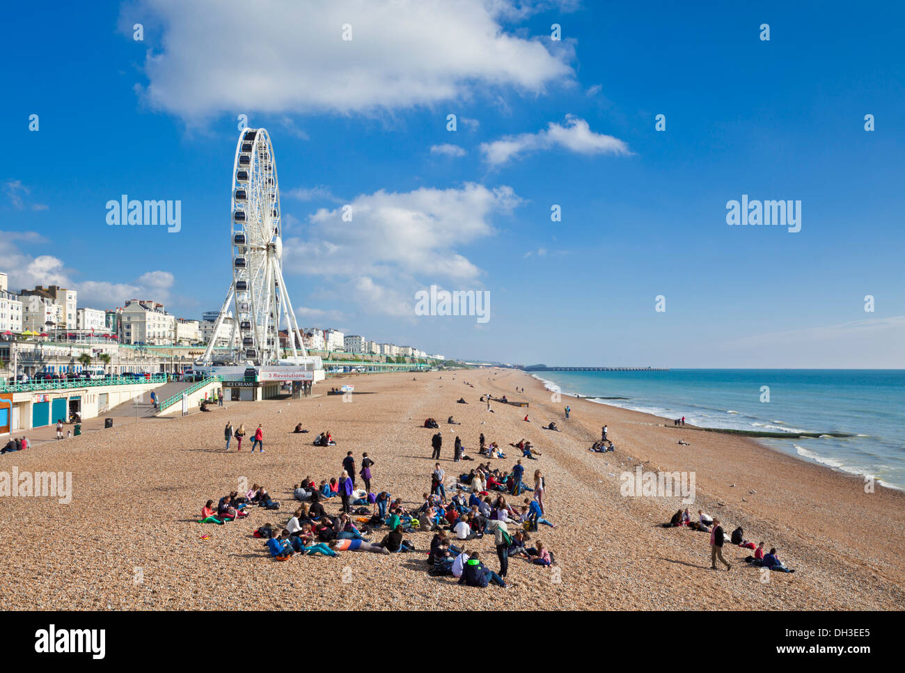 La grande ruota sul lungomare di Brighton Beach West Sussex England Regno Unito GB EU Europe Foto Stock