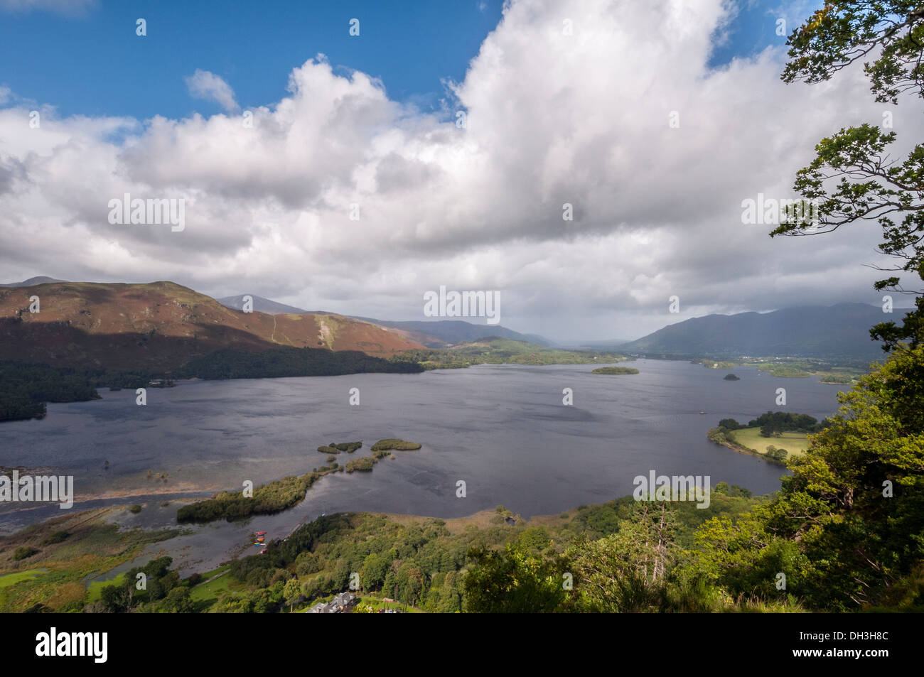 Vista di Derwent Water, Lake District, Cumbria, Regno Unito, Settembre Foto Stock