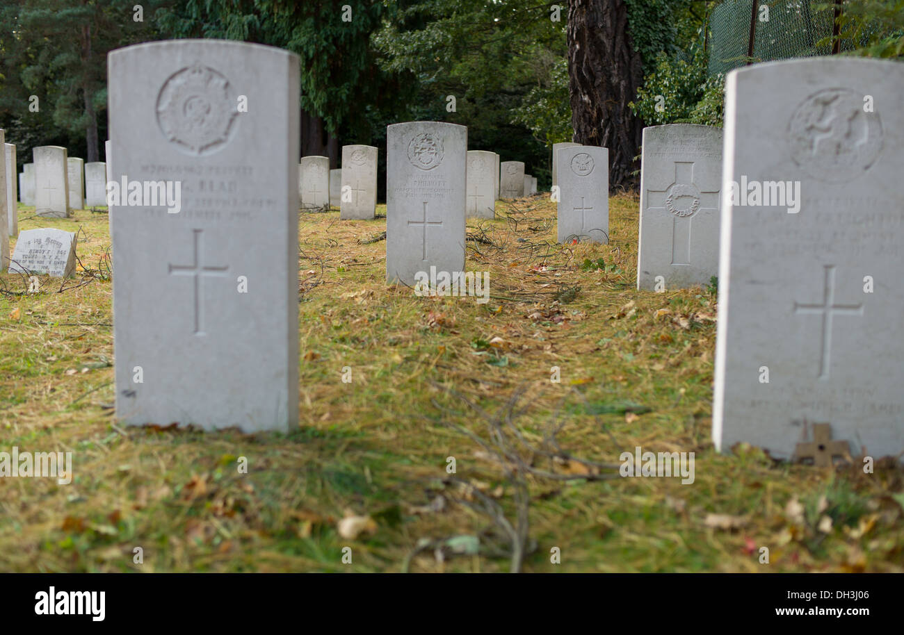 Netley Victoria Hospital cimitero tombe di WW1 service le donne e gli uomini Foto Stock