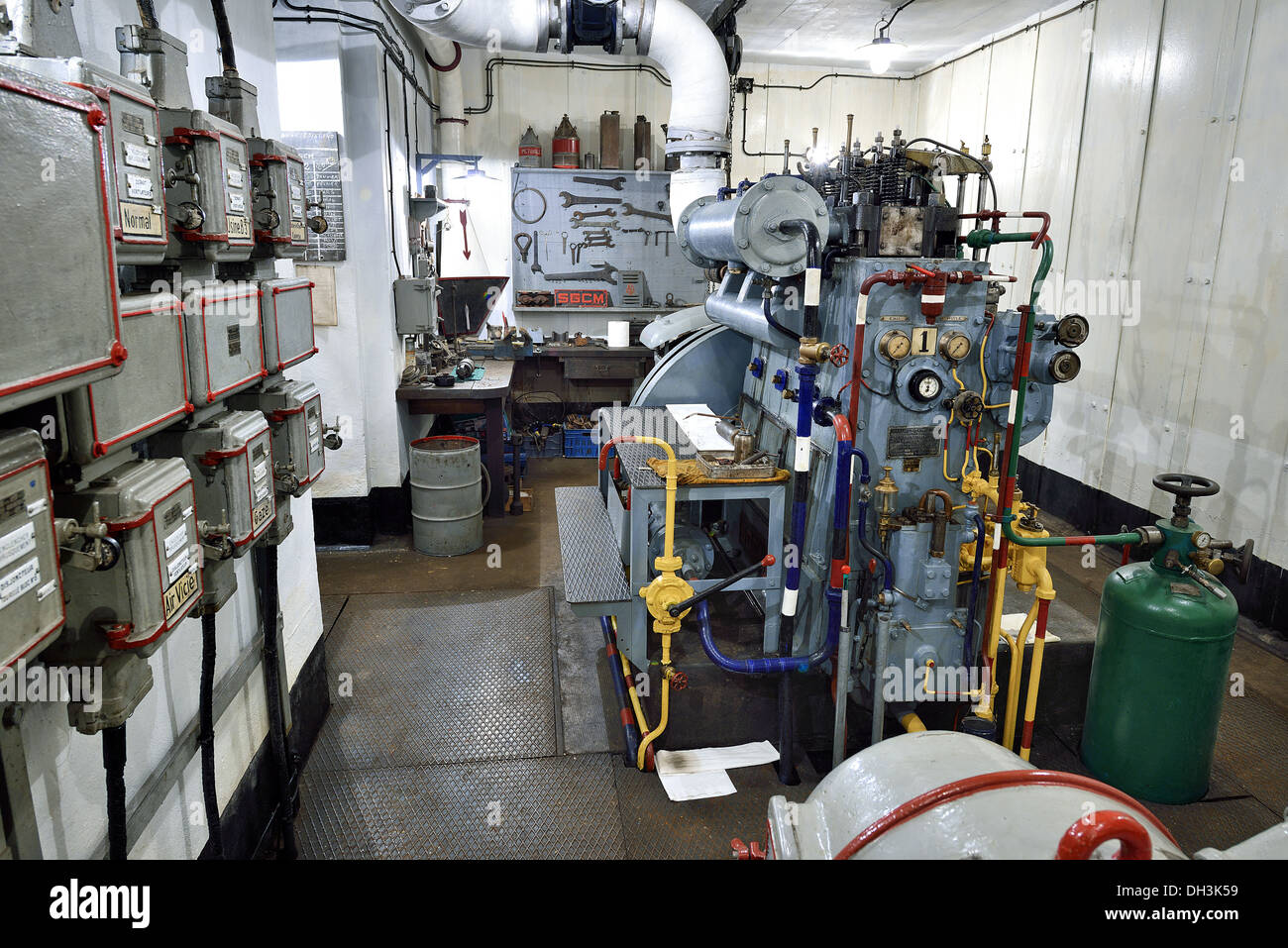 Impianto di potenza elettrico camera, Immerhof lavoro, linea Maginot. Foto Stock