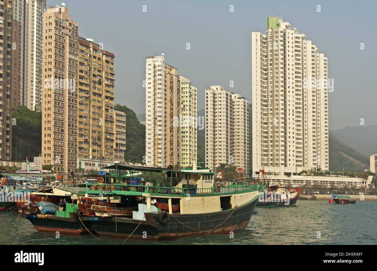 In corrispondenza del canale di Aberdeen, Aberdeen, Hong Kong Foto Stock