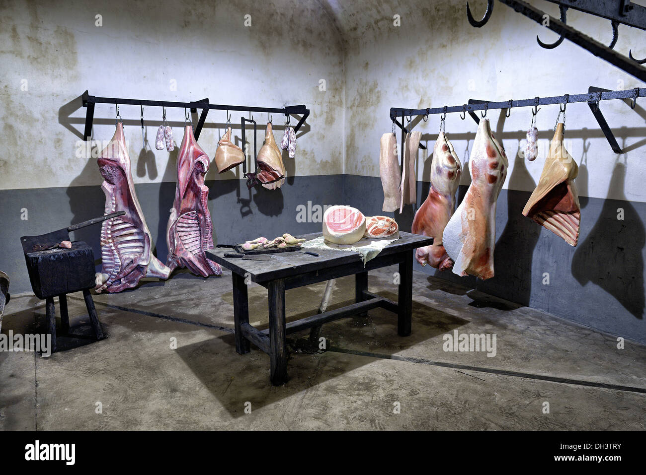 Macelleria camera, Simserhof fortezza, linea Maginot. Foto Stock
