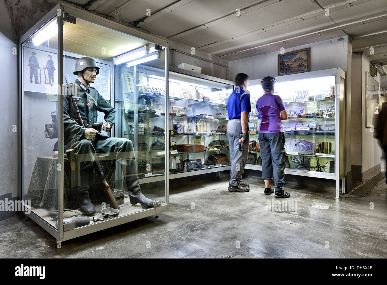 Sale del Museo, Marckolsheim bunker, linea Maginot. Foto Stock