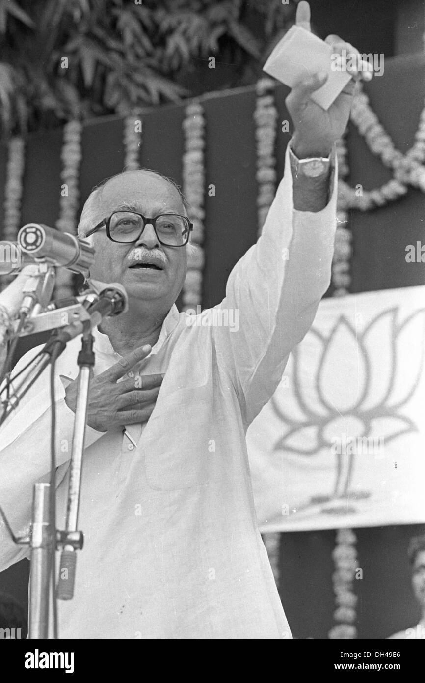 Politico Kishan Lal Advani leader del BJP Bhartiya Janta Party Foto Stock