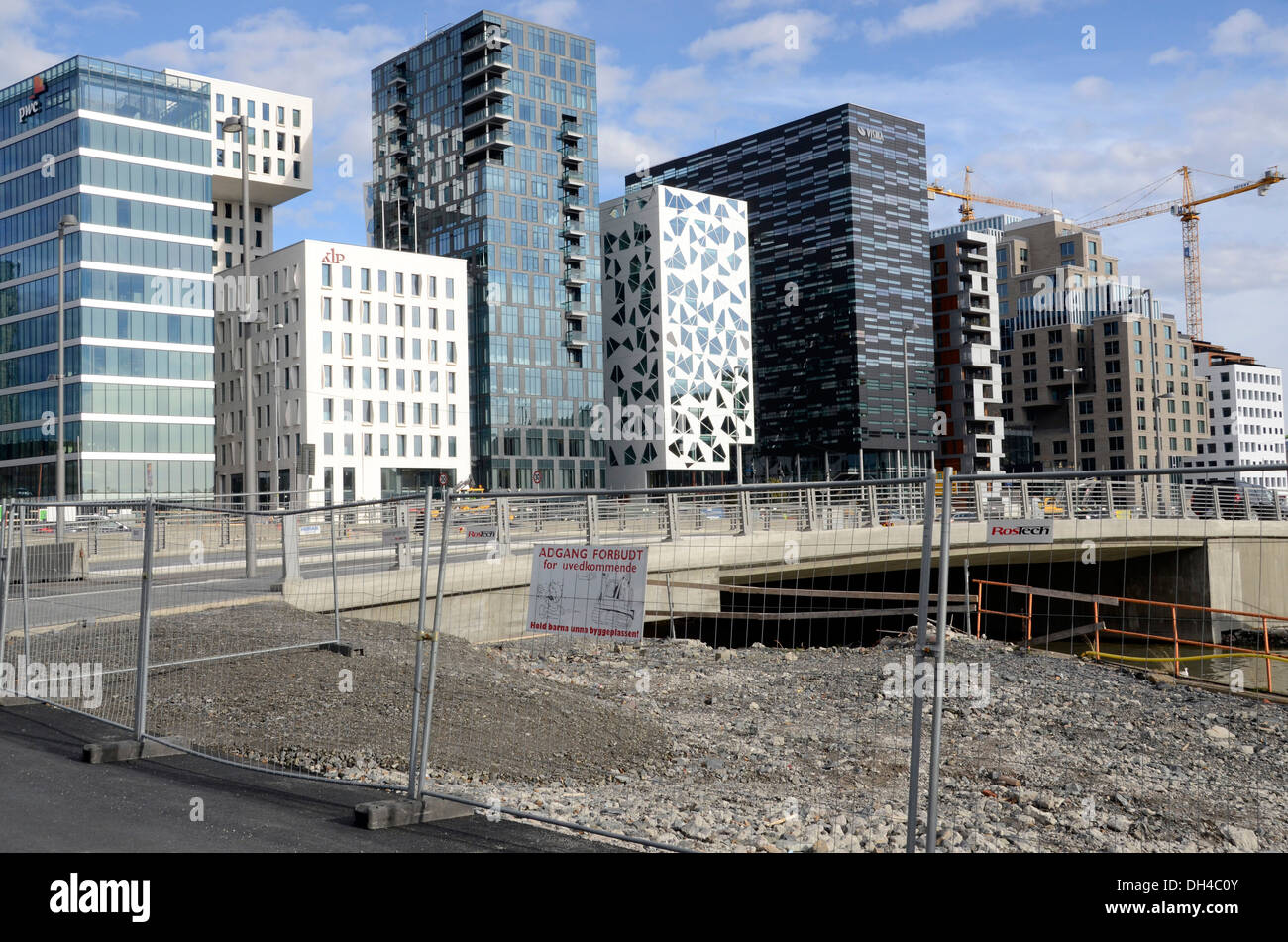 Moderno appartamento e edifici per uffici a nydalen quartiere degli affari del lungomare di Oslo NORVEGIA Foto Stock
