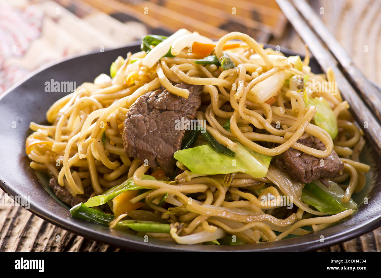 Tagliatelle yakisoba Foto Stock