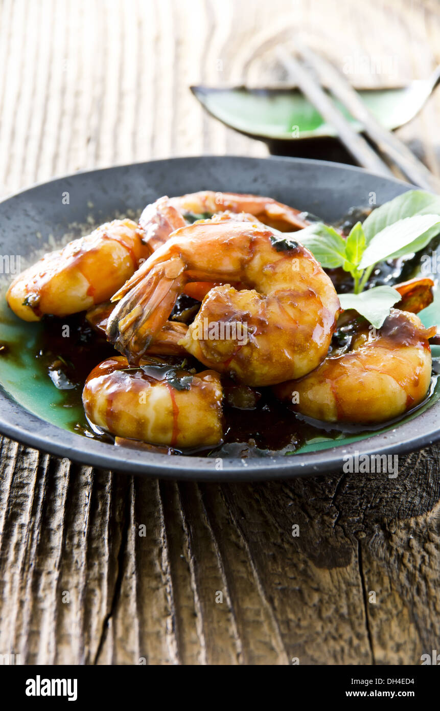 teriyaki di gamberi Foto Stock