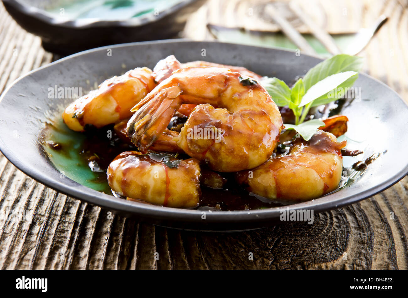 teriyaki di gamberi Foto Stock