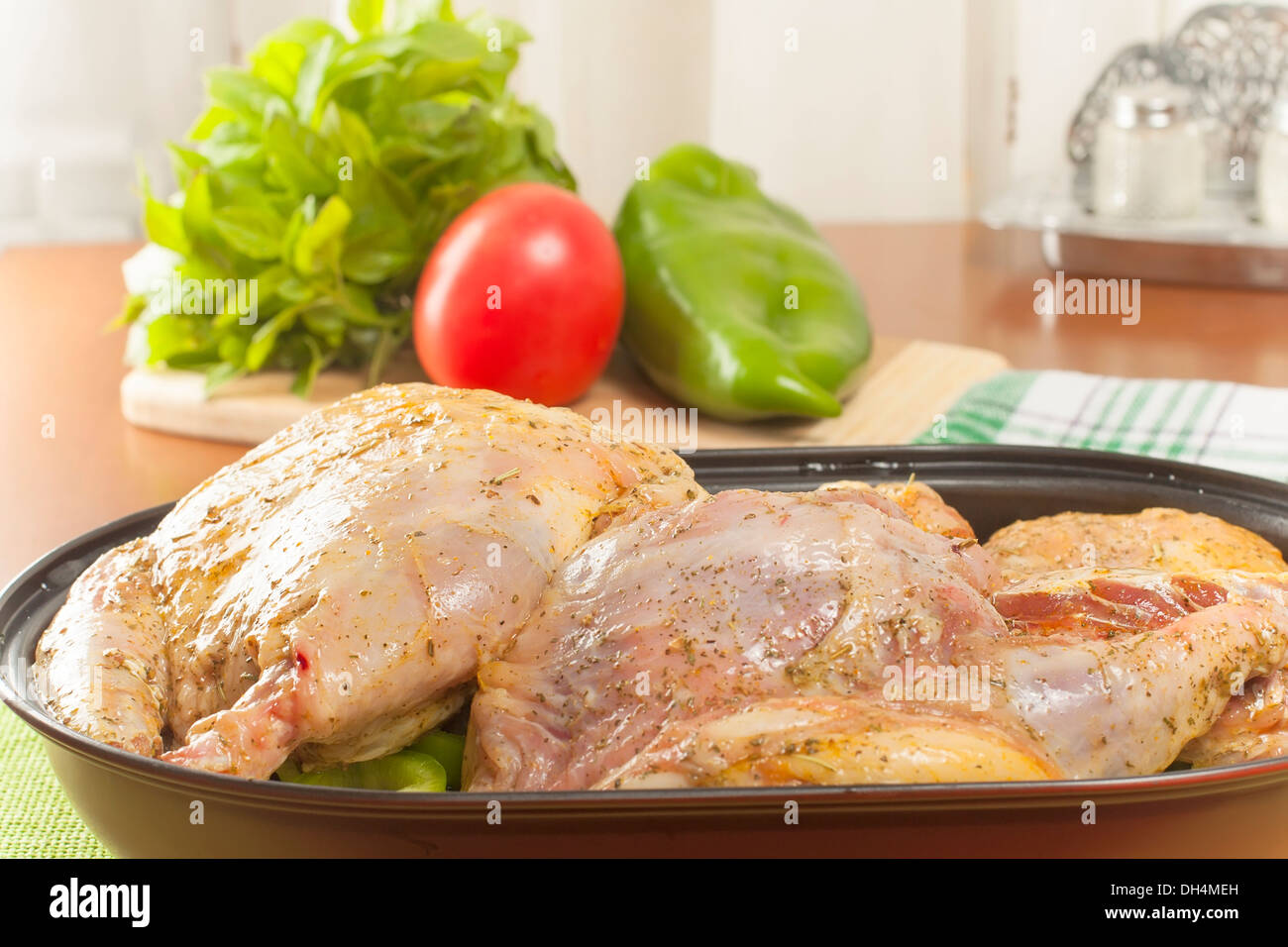 Coypu carne preparata per la tostatura in forno Foto Stock