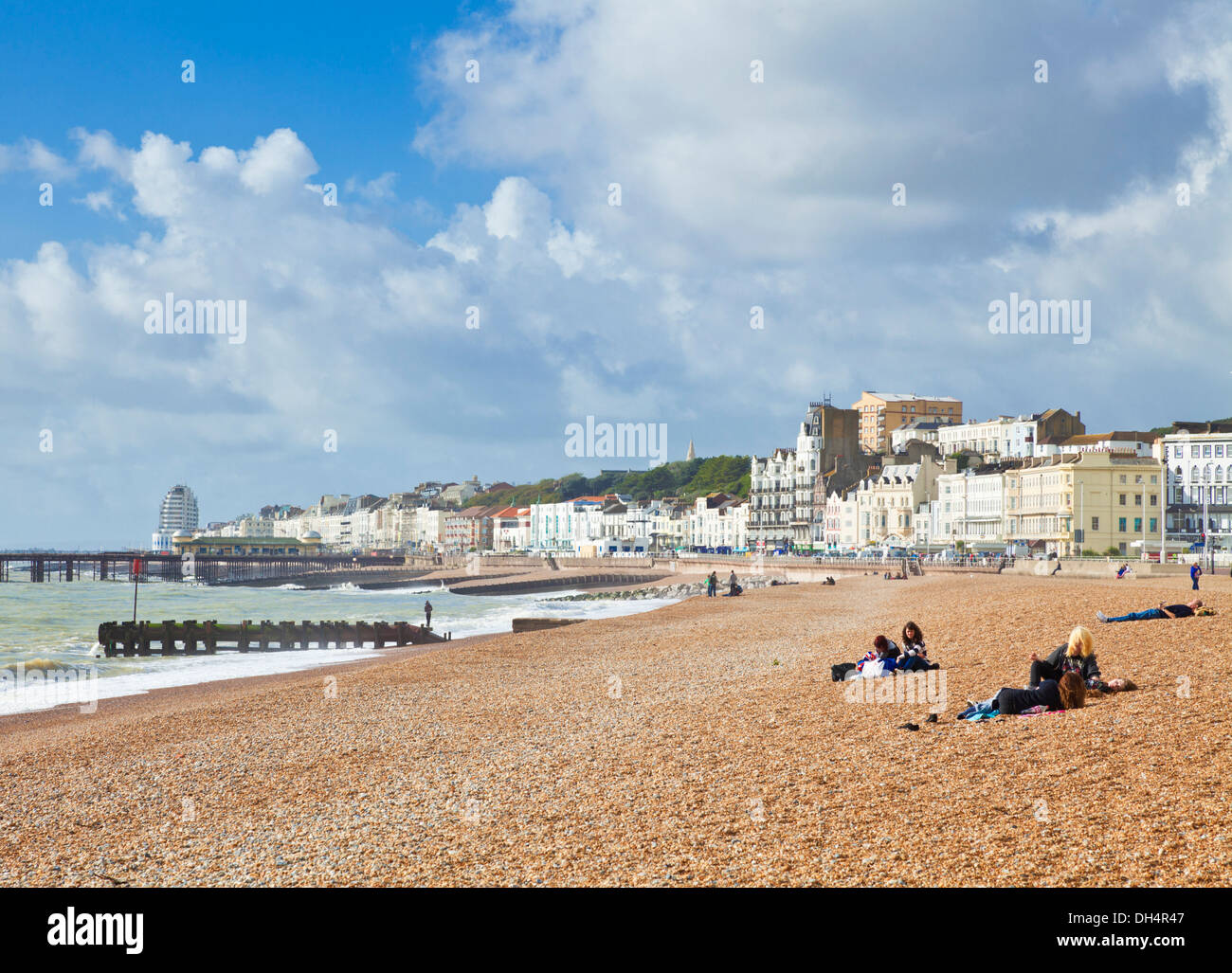 Hastings Beach Hastings East Sussex Inghilterra Regno Unito Europa Foto Stock