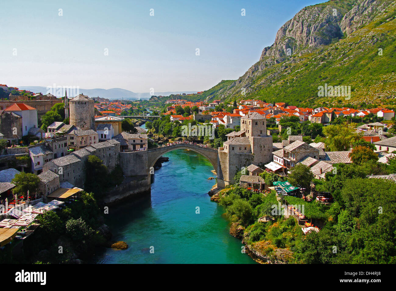 Ricostruita Stari Most ponte di Mostar, Bosnia Erzegovina. Foto Stock