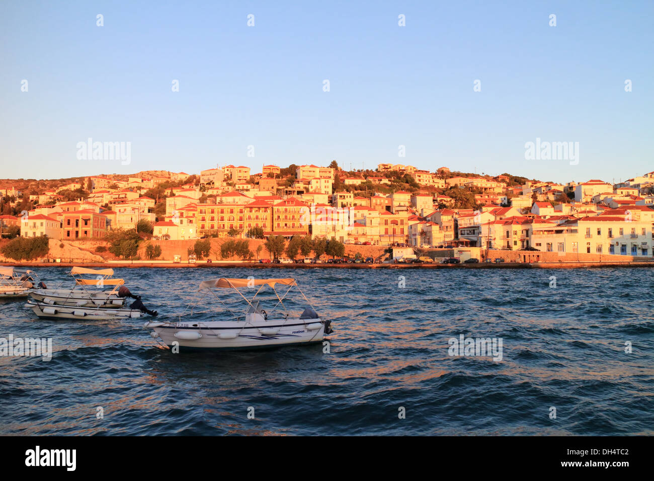 Porto di Pylos, Peloponneso, Grecia Foto Stock