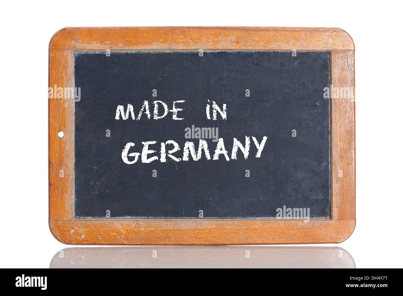 Vecchia scuola lavagna con la dicitura MADE IN GERMANY Foto Stock Vecchia scuola lavagna con la dicitura MADE IN GERMANY Foto Stock