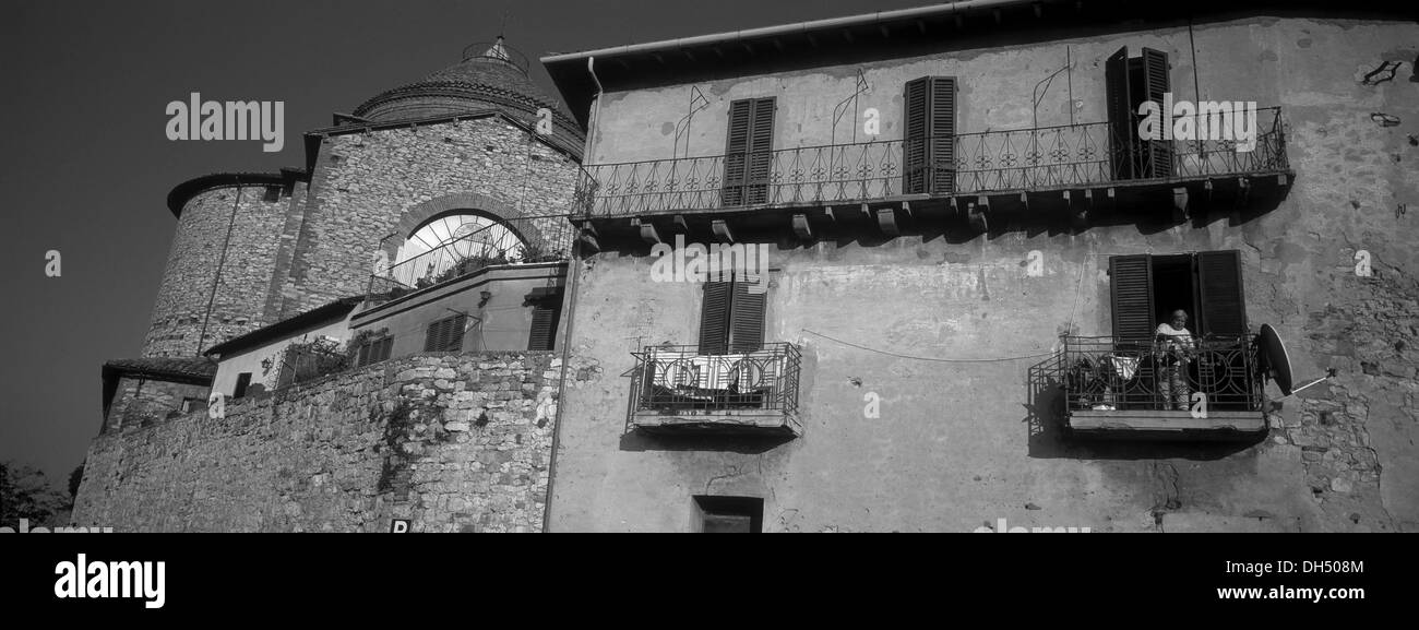 Castiglione del Lago sulle rive del lago Trasimeno nel "cuore verde d'Italia", Umbria, nell Italia centrale Foto Stock