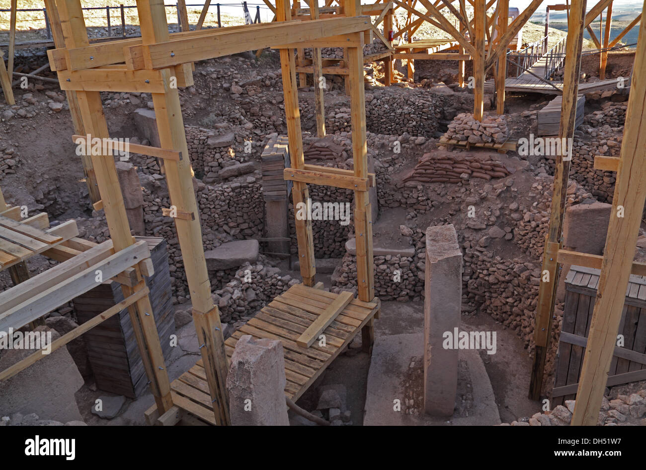 Primo sito neolitico di Gobekli Tepe, Sanliurfa sud-est della Turchia Foto Stock