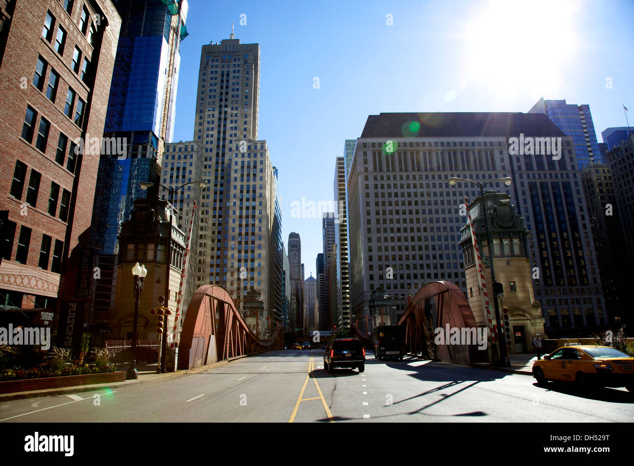 Il Chicago,IL CBOT edificio e LaSalle Street Canyon Foto Stock