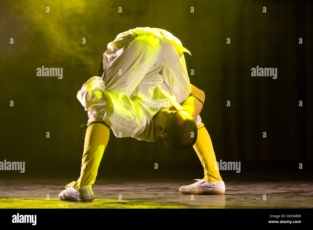 Kung Fu Shaolin, Shi Fu - Master II di Gala, auditorium della Fachhochschule Dieburg, Hesse Foto Stock